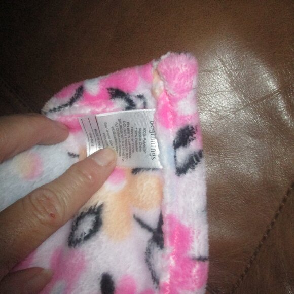 Little Beginnings Unicorn Lovey Security Blanket Pink flowers - Picture 3 of 3
